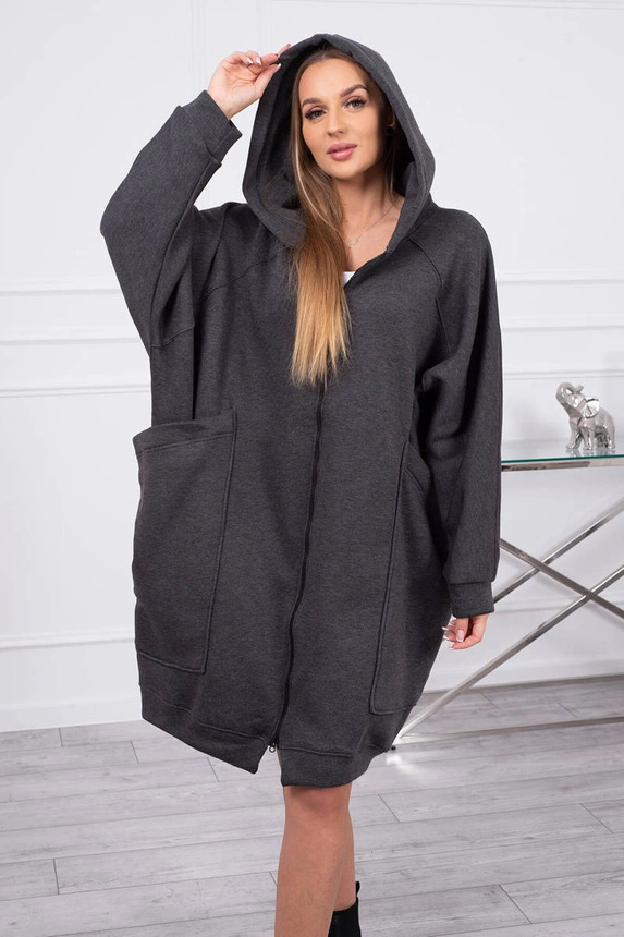 Bluza ocieplana oversize grafitowa