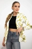 Cotton jacket with a colorful print ecru+yellow