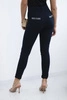 Cotton pants with cubic zirconia on the back pockets navy blue