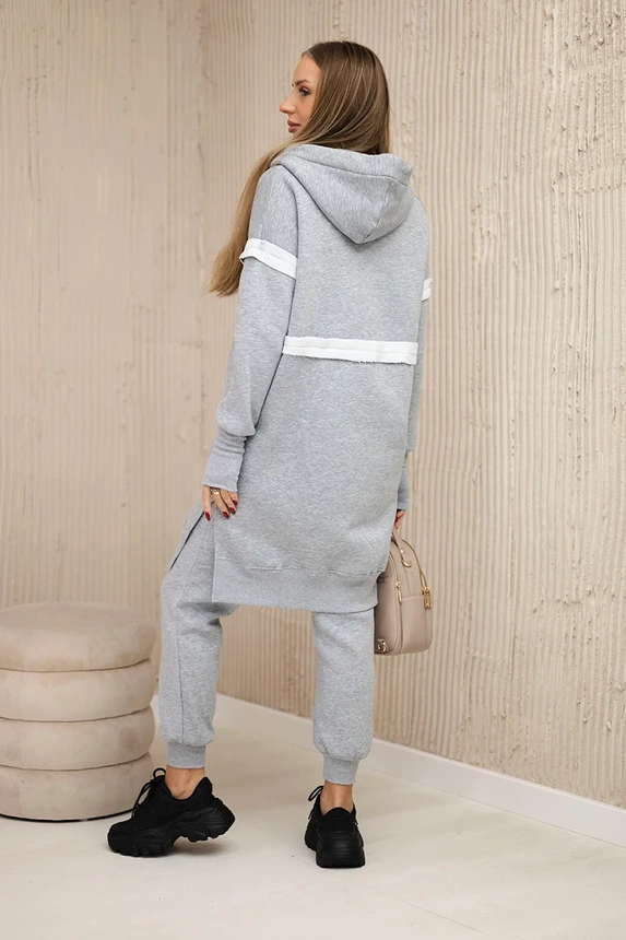 Isolierset mit langem Sweatshirt grau