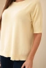 Women's short-sleeve viscose sweater yellow