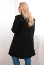 Płaszcz damski Plus Size dwurzędowy z kołnierzem czarny