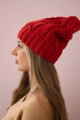 Cap with fleece Iwona K221 burgundy