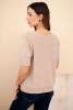 Women's short-sleeve viscose sweater dark beige