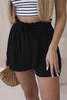 Shorts mit Viskose in der Taille gebunden schwarz