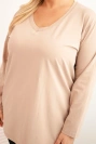 Plus Size women's blouse with a V-neck and long sleeves fango