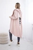 Pláštěnka oversize s potiskem tmavě pudrově růžová