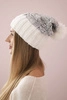 Cap with fleece Paryż K213 white + gray