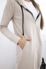 Hooded dress with a hood beige