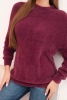 Women's sweater with soft texture and long sleeves plum