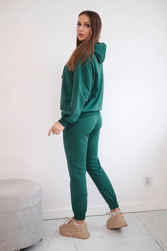Sweatshirt set with a hood green