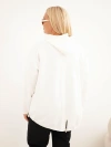 Damen Sweatshirt Plus Size aus Viskose mit Kapuze und Kängurutasche ecru