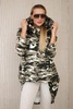 Sweatshirt with long back camo khaki+ecru