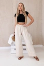 Hose mit weitem Bein beige