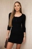 Dress with neckline with buttons black