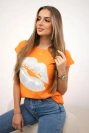 Lippenprint Bluse orange
