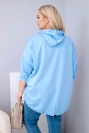 Damen-Hoodie Plus-Size aus Viskose mit Kapuze und Kängurutasche blau