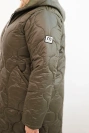 Dámska zimná prešívaná bunda Plus Size s kapucňou khaki