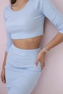 Bluse und Rock Set in blau