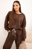 Damen Oversize Trainingsanzug aus Viskose mit Stone-Wash-Effekt braun