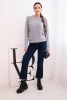 Women's sweater made of baby alpaca with long sleeves light gray