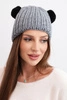Women's winter wool hat with a pom-pom K433 dark gray