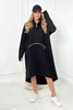 Zateplené šaty s kapucňou čierna
