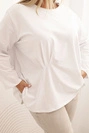 Women's Plus Size blouse with cotton, featuring a pocket and rolled sleeves kiwi