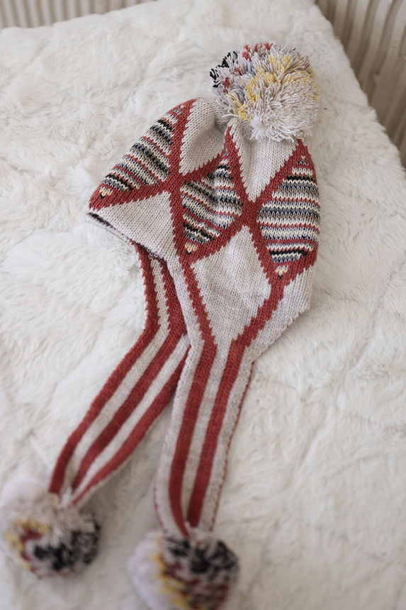 Moteriški ausinukai Eunika K322 beige+red