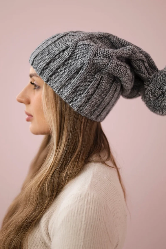 Cap with fleece Milano K203 dark gray