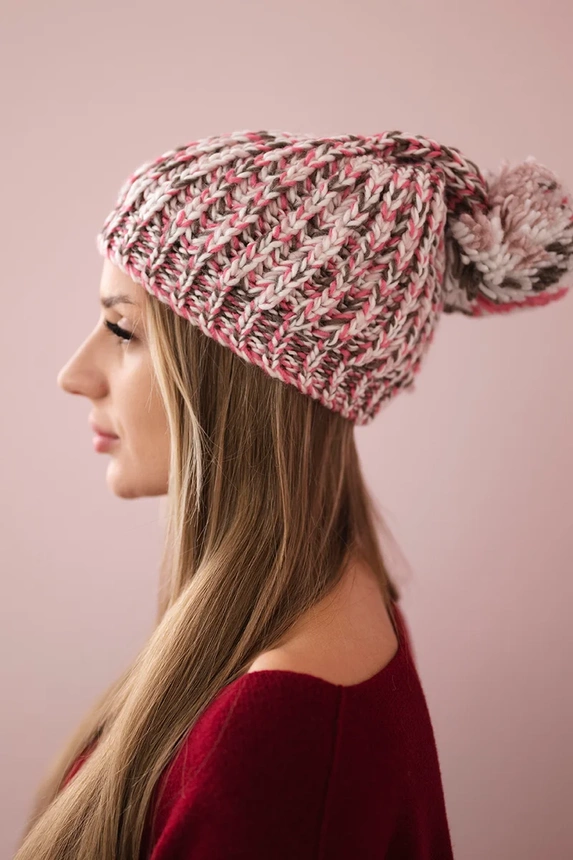 Damenmütze mit Bommel Maria K335 puderrosa