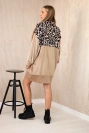 Velor dress with a leopard pattern beige