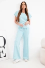 Damen-Set Masełko mit kurzärmeliger Bluse und Hosen mit weitem Bein mintgrün