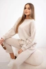 Set maslová látka mikinové + nohavice béžový