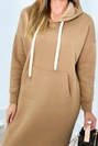 Langes Kleid mit Kapuze Kamel