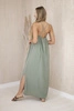 Long dress with straps  light khaki