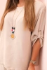 Women's set with a blouse with a necklace and wide pants beige