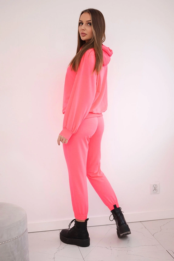 Sweatshirt-Set mit Kapuze rosa neon