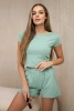 Cotton set with shorts dark mint