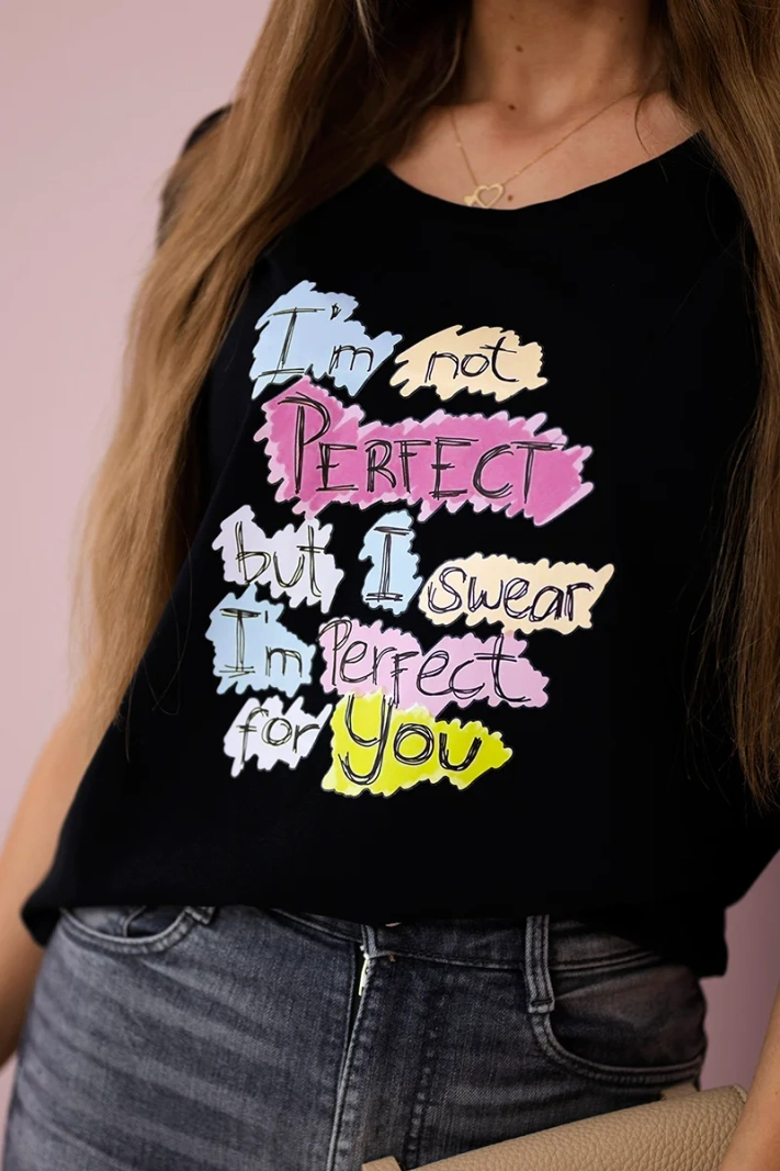 Bedruckte Bluse Perfektes Schwarz