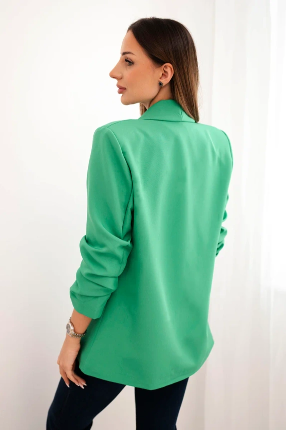 Elegantní sako s klopami světle zelené
