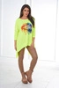 Blouse oversize with rainbow lips print yellow neon