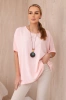 Oversized blouse with pendant powder pink