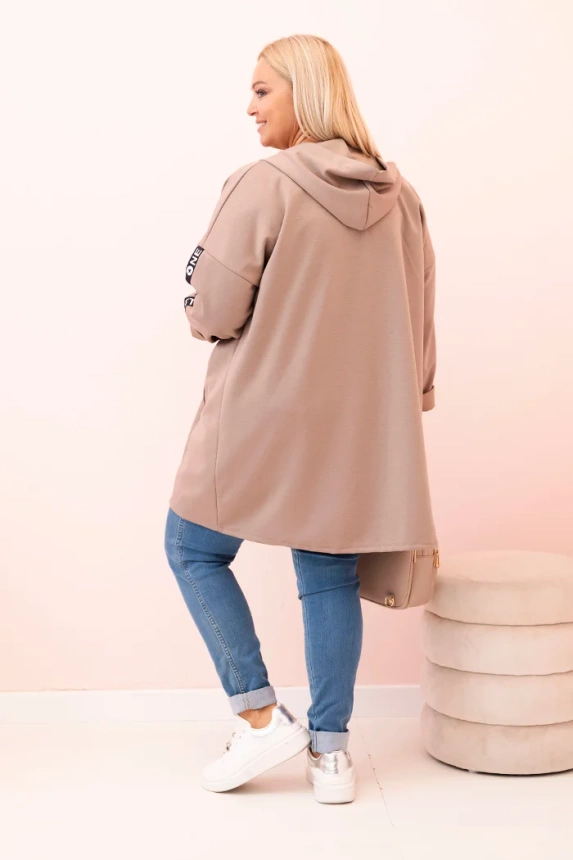 Women's butter-colored sweatshirt with decorative sleeves black