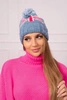Dámská čepice s bambulí Elizabeth K386 denim
