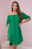 Платье с завязками на рукавах зеленый