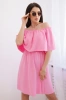 Sukienka hiszpanka taliowana jasno różowa