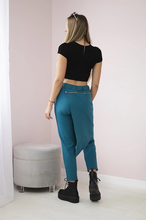 Punto Milano Winter trousers with a decorative zipper nautical