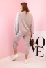 Viskose-Set Sweatshirt + Hose Dunkelbeige