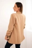 Elegantná sako s klopami tmavý camel